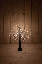 Verlicht boompje 60cm - Eikenboompje met LED verlichting - Zwart - 230 lampjes - warm wit