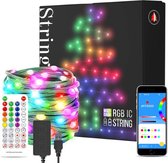 Kerstverlichting Multicolor RGB - Party Decoratie - LED Lichtslinger - met App - Waterbestendig - 10m - Groene snoer