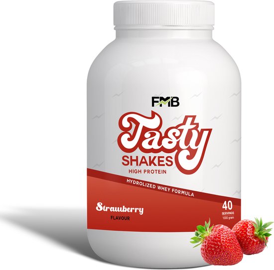 Fit Met Bruno - Whey Protein - Strawberry - Tasty Shake - Proteine Poeder - Eiwit - 1 KG