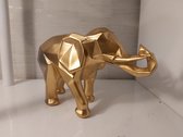 olifant decoratie beeld binnen goudkleurig 25cm lang