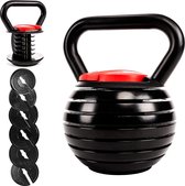 Merkloos - Goedkoper vanwege beschadiging!! - Verstelbare Kettlebell tot 18 KG – Fitness Sport Set – Conditie & Krachttraining - Zwart