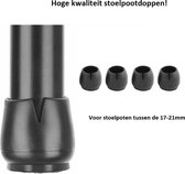 FSW-Products - 4 Stuks Stoelpoot Doppen - 17-21mm - Meubelvilt - Meubelonderzetters - Anti-Kras Vilt - Vloerbescherming - Stoelpootbeschermers - Zwart - Rond - Stoelhoezen - Omdopp