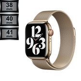 Compatible Apple Watch Bandje - Milanees Watch Bandje - Apple iWatch Series 1/2/3/4/5/6/SE/7/8 - 38/40/41mm - Vintage Goud