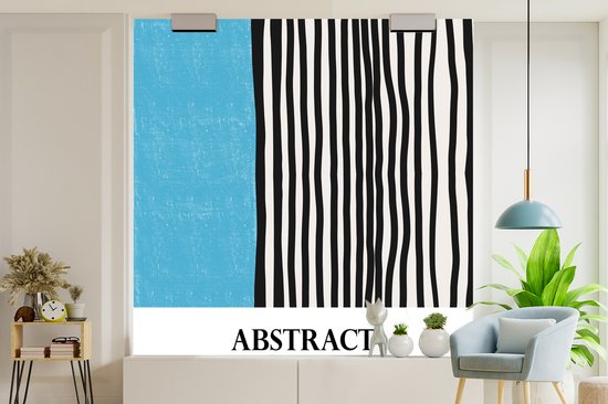 Papier Peint - Papiers Papier peint photo Blauw - Zwart - Wit - Abstrait - Largeur 280 cm x Hauteur 280 cm