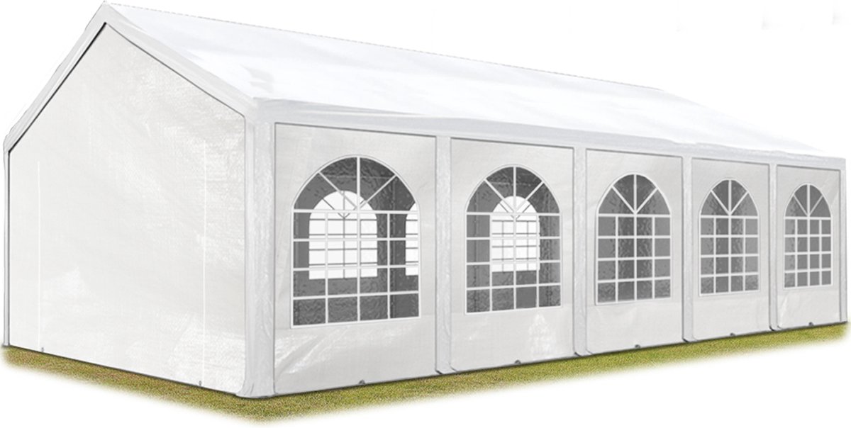 Bol.com Hoogwaardige Partytent 4x10 m van PE 450 N zeil tuintent feesttent waterdicht in Wit aanbieding
