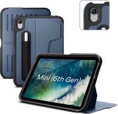 Zugu case - iPad mini Gen 6 (2021) - oersterke luxe flip-over case - volledige 360˚ bescherming – met multifunctionele standaard functie – geschikt voor Apple Pencil - Slate