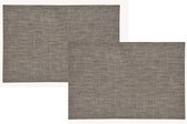 8x Rechthoekige placemats lurex bruin/goud - Kunststof - 45 x 30 cm - Onderleggers