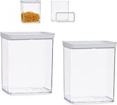 Set de 6 bacs de rangement de cuisine transparents avec couvercle de 3,3 litres - Dimensions 21 x 10 x 23 cm - Bocaux de conservation de conservation