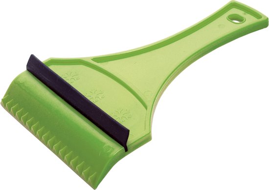 IJskrabber/raamkrabber auto met rubberen trekker – Groen – Kunststof – 12 x 18 cm – Ruitenkrabber