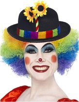 Ensemble de déguisement de Clown perruque colorée avec chapeau melon - Déguisements et accessoires clowns carnaval