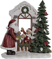 LuxuryLiving - Kerstversiering - DKD Home Decor - Kerstman - Hars - 20 x 10 x 22.5 cm - Wit / Rood / Groen