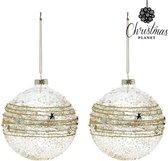 Kerstballen 10 cm (2 uds) Kristal Gouden