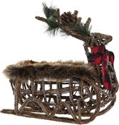 LuxuryLiving - Kerstversiering DKD Home Decor - Rendier - vlechtwerk Ananas - 40 x 18 x 34 cm