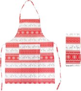 LuxuryLiving - Schort - DKD Home Decor - Rood - Katoen - Kerstmis - 60 x 60 x 80 cm