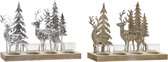 Kerstkaarshouder DKD Home Decor Hout (2 pcs) (4 Onderdelen) (28 x 10 x 21 cm)