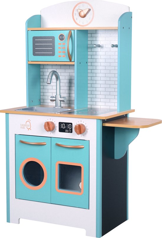 Teamson Kids Retro Houten Speelkeuken Met Accessoires - Kinderspeelgoed - Rollenspel Speelgoed - Blauw/Wit van Teamson Kids — afbeelding 3