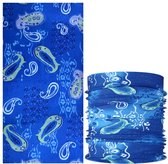 Fako Fashion® - Colsjaal - Gezichtsmasker - Bandana - Nekwarmer - Sjaal - Col - Microfiber Faceshield - Aqua Blue