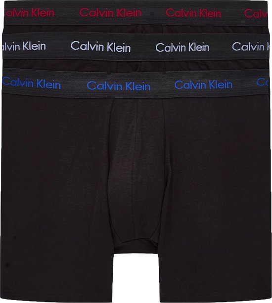 Calvin Klein Heren Onderbroeken 3Pack Long Fit Boxers Zwart Maat S bol