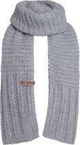 Knit Factory Alex Gebreide Sjaal Dames & Heren - Licht Grijs - 200x45 cm