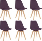 Decoways - Eetkamerstoelen 6 st stof paars