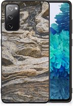 Cover Case Geschikt voor Samsung Galaxy S20 FE GSM Hoesje met Zwarte rand Steen
