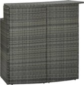 Decoways - Tuinbartafel 120x55x110 cm poly rattan grijs