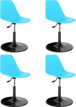 Decoways - Eetkamerstoelen draaibaar 4 stuks PP blauw