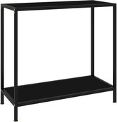 Decoways - Wandtafel 80x35x75 cm gehard glas zwart