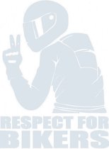 Respect for bikers sticker - Auto stickers - Auto accessories - Stickers volwassenen - 11 x 15 cm Chrome