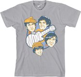 The Monkees Heren Tshirt -S- Vinyl Heads Grijs