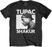 Tupac Heren Tshirt -XL- Eyes Closed Eco Zwart