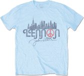 John Lennon Heren Tshirt -M- NYC Skyline Blauw