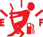Angry fuel benzineklep sticker - Auto stickers - Auto accessories - Stickers volwassenen - 11 x 9.4 cm rood - 100