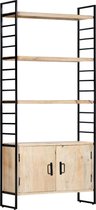 Decoways - Boekenkast met 4 schappen 80x30x180 cm massief mangohout