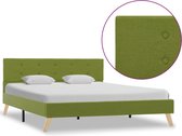 Decoways - Bedframe stof groen 140x200 cm