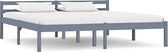 Decoways - Bedframe massief grenenhout grijs 160x200 cm