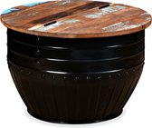 Decoways - Salontafel tonvormig massief gerecycled hout zwart