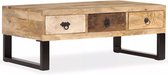 Decoways - Salontafel met 3 lades 90x50x35 cm massief mangohout