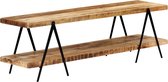 Decoways - Tv-meubel 160x40x50 cm massief mangohout