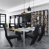 Decoways - Eetkamerstoelen 6 st kunstleer zwart