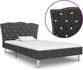 Decoways - Bedframe stof donkergrijs 90x200 cm