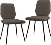 Decoways - Eetkamerstoelen 2 st stof taupe