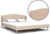Decoways - Bedframe stof beige 160x200 cm