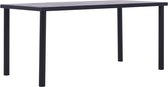 Decoways - Eettafel 160x80x75 cm MDF zwart en betongrijs