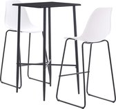 Decoways - 3-delige Barset kunststof wit
