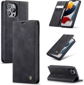 Casemania Hoesje Geschikt voor Apple iPhone 13 Pro Max Charcoal Gray - Portemonnee Book Case