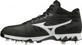 Mizuno 9-Spike Ambition Mid Baseball Shoes With Metal Spikes - Black - US 9