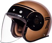 SMK Retro Jet Seven Brown Jethelm - Maat S