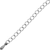 Stainless Steel Verlengketting (65 mm) Antiek Zilver (10 Stuks)