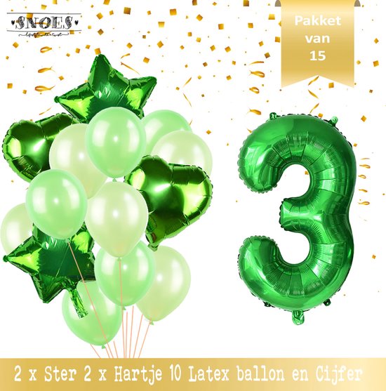 2 Ballons latex 3′ Joyeux Anniversaire Vert